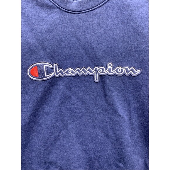 Champion Authentic Athletic Wear Pullover Sweaters Mens Navy Embroidered Medium - Picture 2 of 15